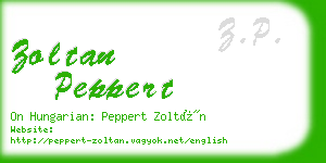 zoltan peppert business card